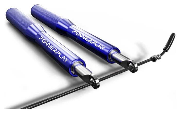 Скакалка швидкісна на підшипниках алюмінієва PowerPlay 4207 Elite Jump Rope Синя (3m.)