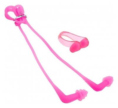 Беруші та затискач для носа SP-Sport HN-4B у пластиковому футлярі, рожевий