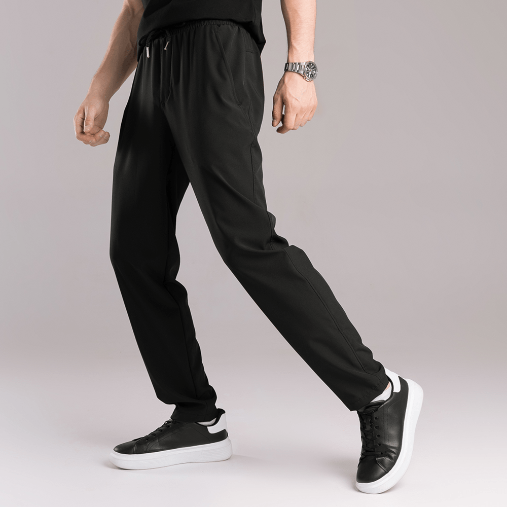 Чоловічі чорні штани весняні літні з софту легкі прямого крою Pobedov Aero, укр, укр