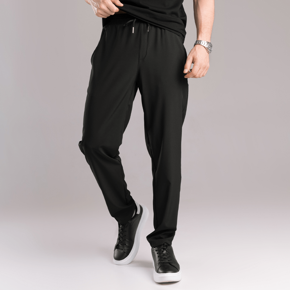 Чоловічі чорні штани весняні літні з софту легкі прямого крою Pobedov Aero, укр, укр