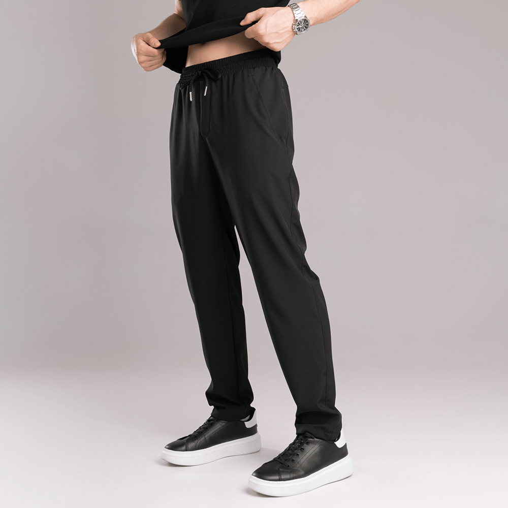 Чоловічі чорні штани весняні літні з софту легкі прямого крою Pobedov Aero, укр, укр