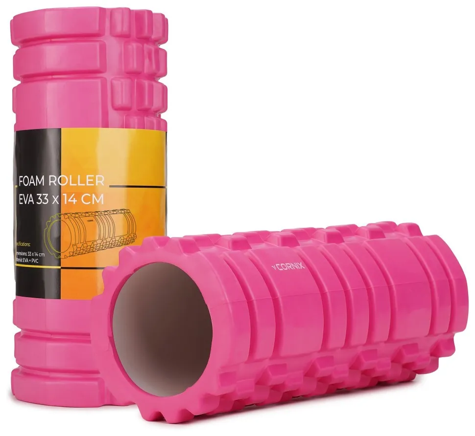 Масажний ролик Cornix EVA 33 x 14 см (валик, роллер) XR-0031 Pink (LFXR-0031)