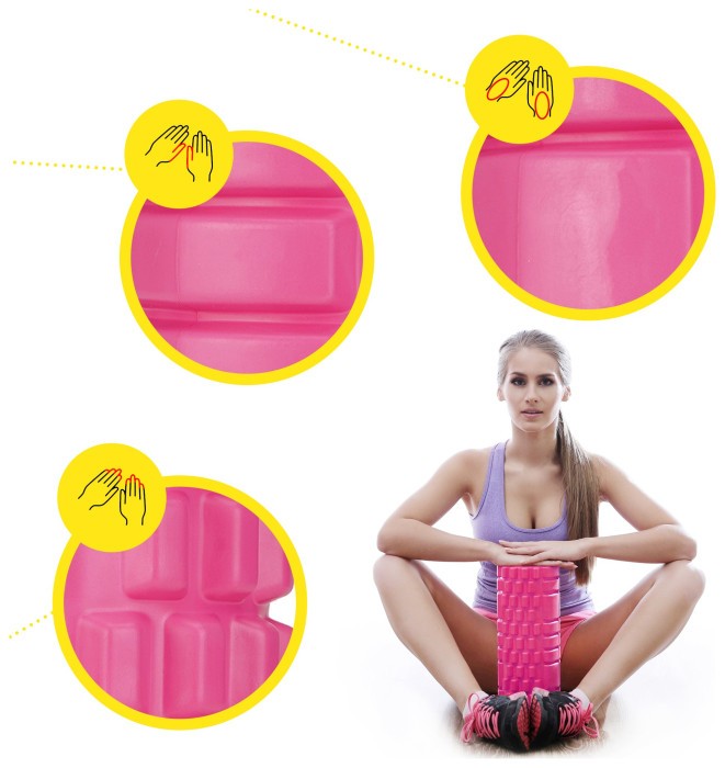 Масажний ролик Cornix EVA 33 x 14 см (валик, роллер) XR-0031 Pink