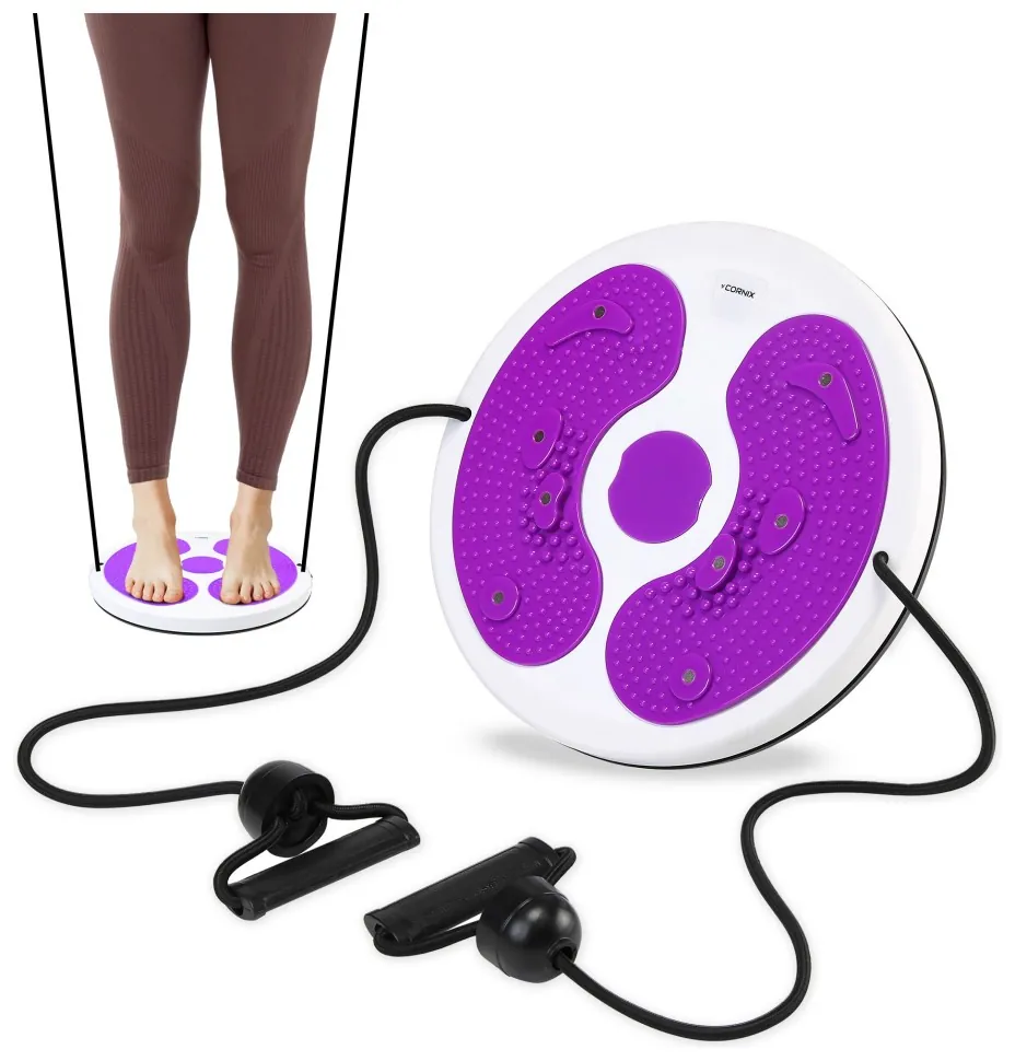 Диск здоров'я для талії Cornix Twisting Waist Disc з еспандерами XR-0449 White/Violet (LFXR-0449)