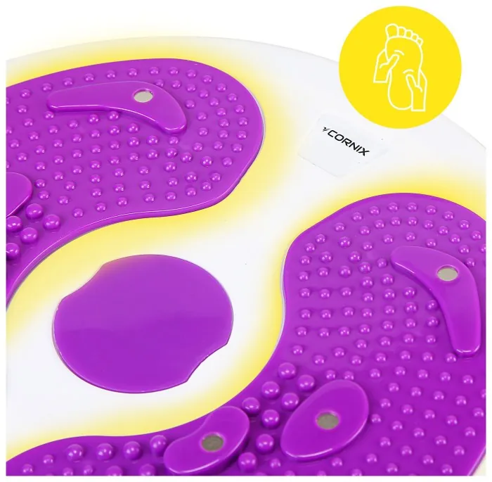 Диск для талии Cornix Twisting Waist Disc с эспандерами XR-0449 White/Violet