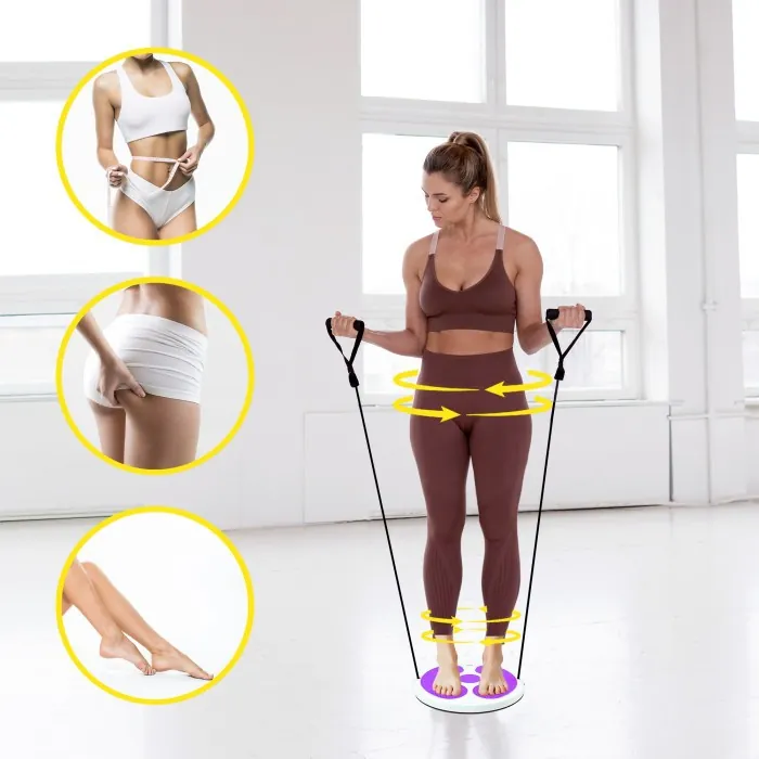 Диск для талии Cornix Twisting Waist Disc с эспандерами XR-0449 White/Violet
