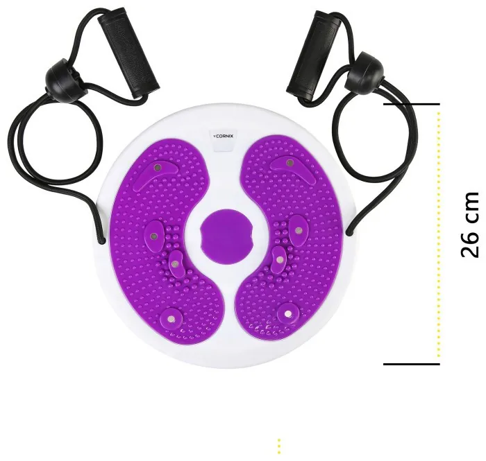 Диск для талии Cornix Twisting Waist Disc с эспандерами XR-0449 White/Violet