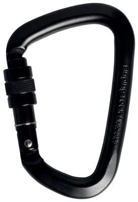 Карабін Singing Rock D Steel Lock Screw Gate, 50kN, Black