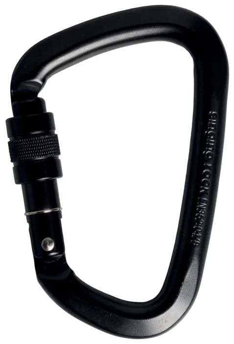 Карабін Singing Rock D Steel Lock Screw Gate, 50kN, Black