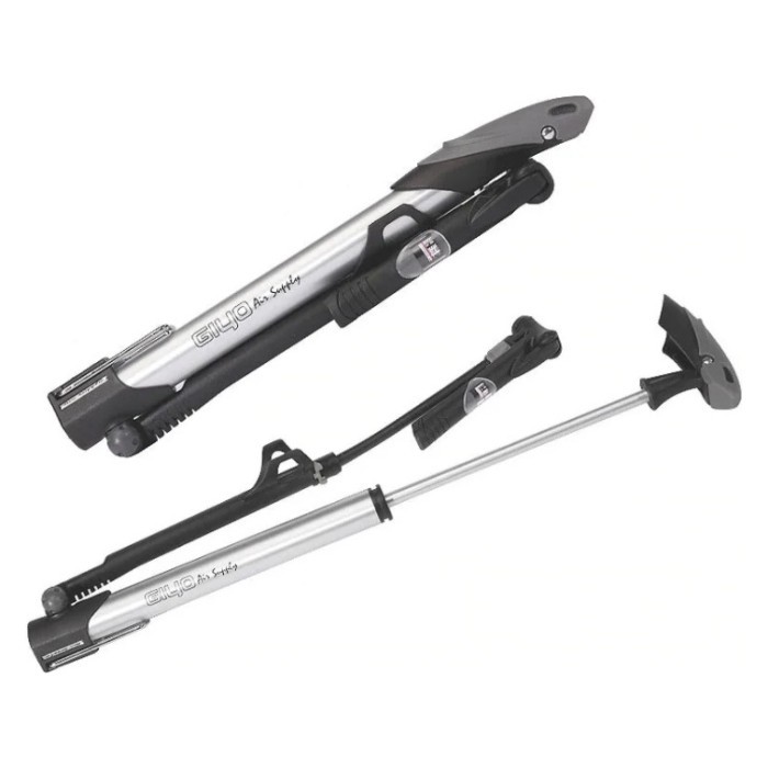 Насос мини-напольный GIYO GM-71 с манометром с креплением на раму, серый AV/FV (140psi) (серый)