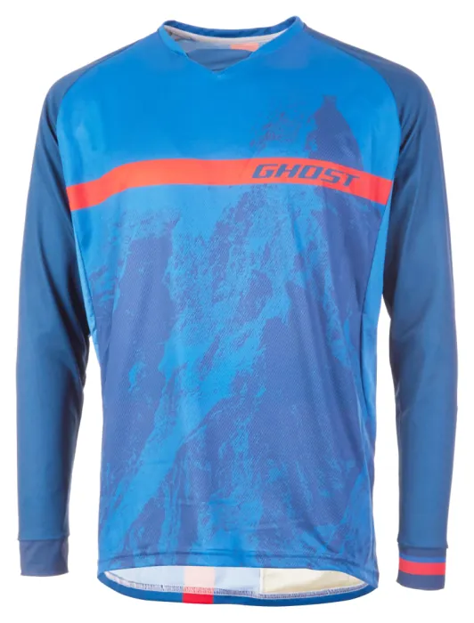 Джерсі Ghost MTN Ride Line, 3/4, XL, синьо-червоне