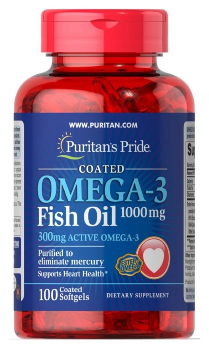 Omega-3 Fish Oil 1000 mg (300 mg Active Omega-3) - 100 Softgels