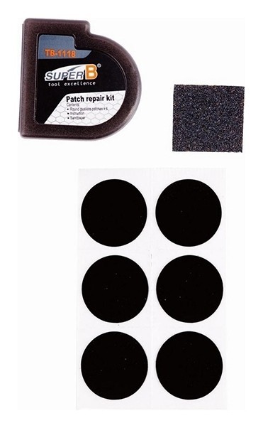 Велоаптечка SuperB самоклейки в пласт. боксе (6 латок, 1 наждак)