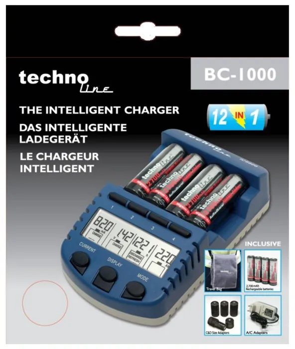 Зарядний пристрій Technoline BC1000 SET + аккумулятори (BC1000)