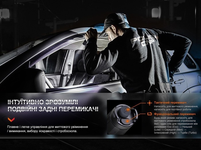 Ліхтар тактичний акумуляторний Fenix PD35R, укр, укр