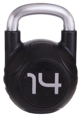 Гиря цельная с полиуретановым покрытием и хромированной ручкой Zelart TA-2681-14 14кг (MD2220-14) (металл, PU, черный)