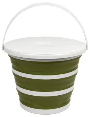 Ведро Tribe Water Bucket Lid 10 л силиконовое с крышкой T-FJ-0050, olive