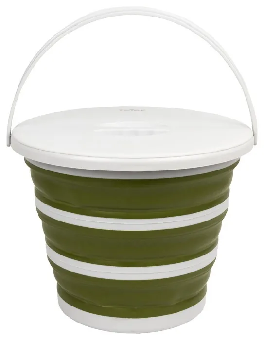Ведро Tribe Water Bucket Lid 10 л силиконовое с крышкой T-FJ-0050, olive