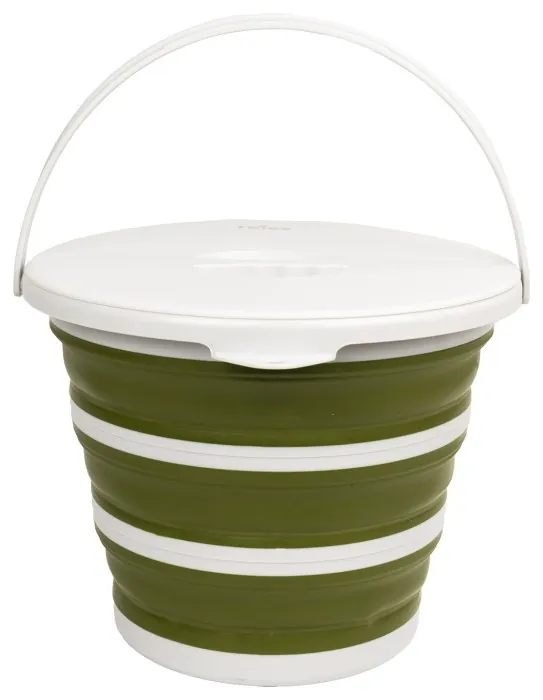 Ведро Tribe Water Bucket Lid 10 л силиконовое с крышкой T-FJ-0050, olive