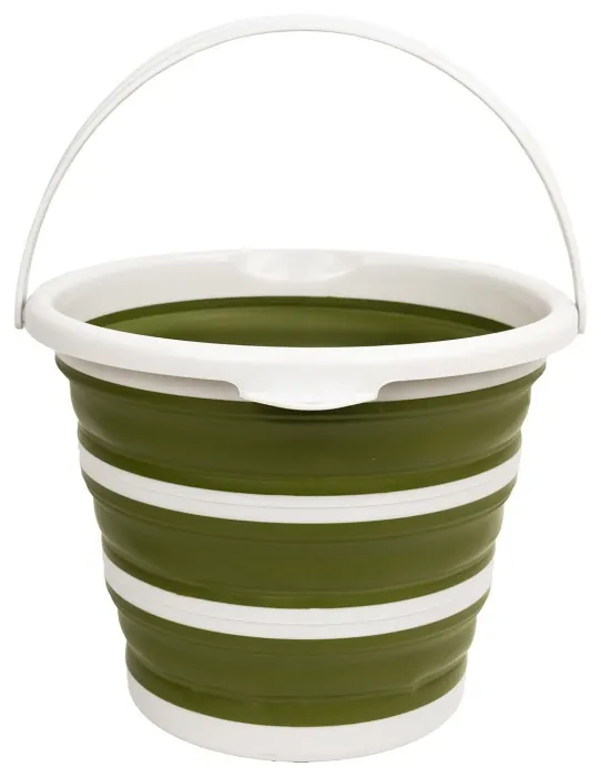 Ведро Tribe Water Bucket Lid 10 л силиконовое с крышкой T-FJ-0050, olive