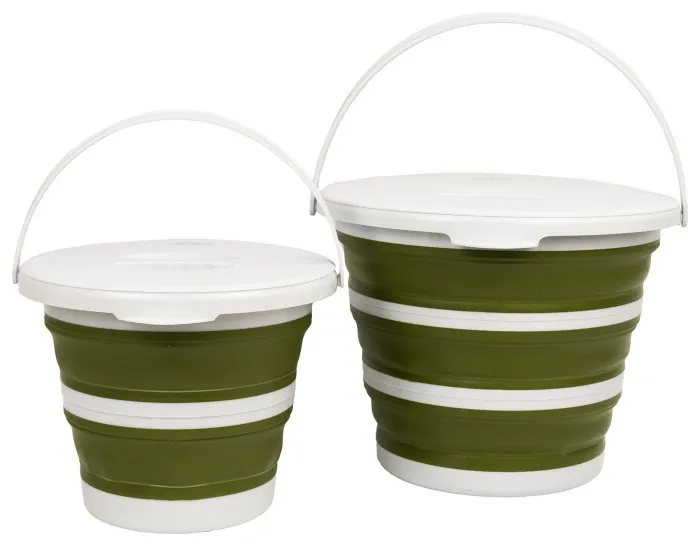 Ведро Tribe Water Bucket Lid 10 л силиконовое с крышкой T-FJ-0050, olive
