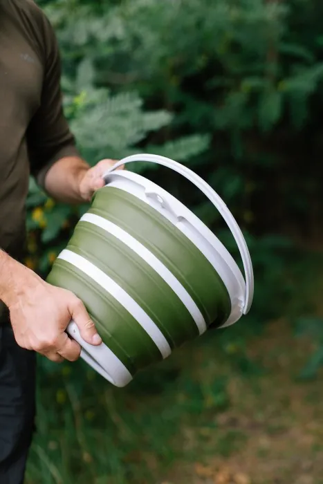 Ведро Tribe Water Bucket Lid 10 л силиконовое с крышкой T-FJ-0050, olive