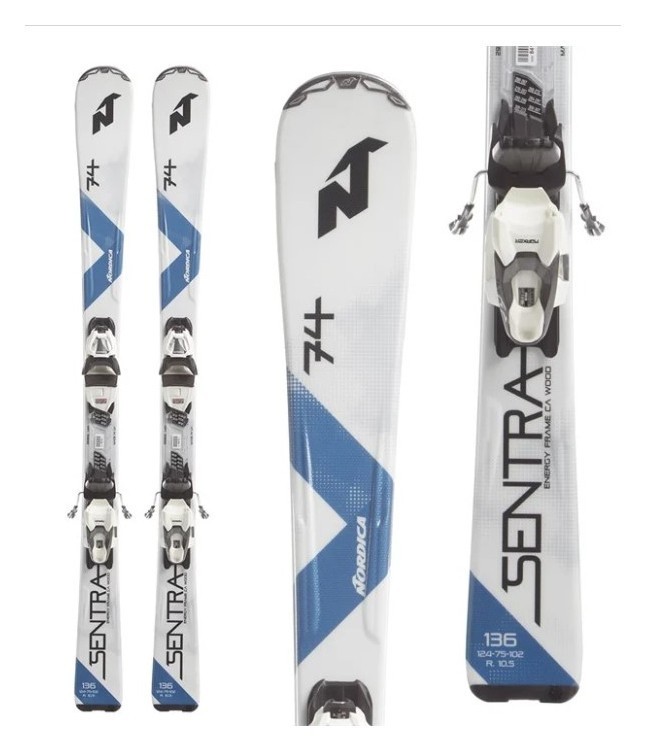 Лежи горные (комплект) Nordica SENTRA 74 R W+TLT 10 FDT 144 см White/blue/grey (0A8334+0C7021DB)