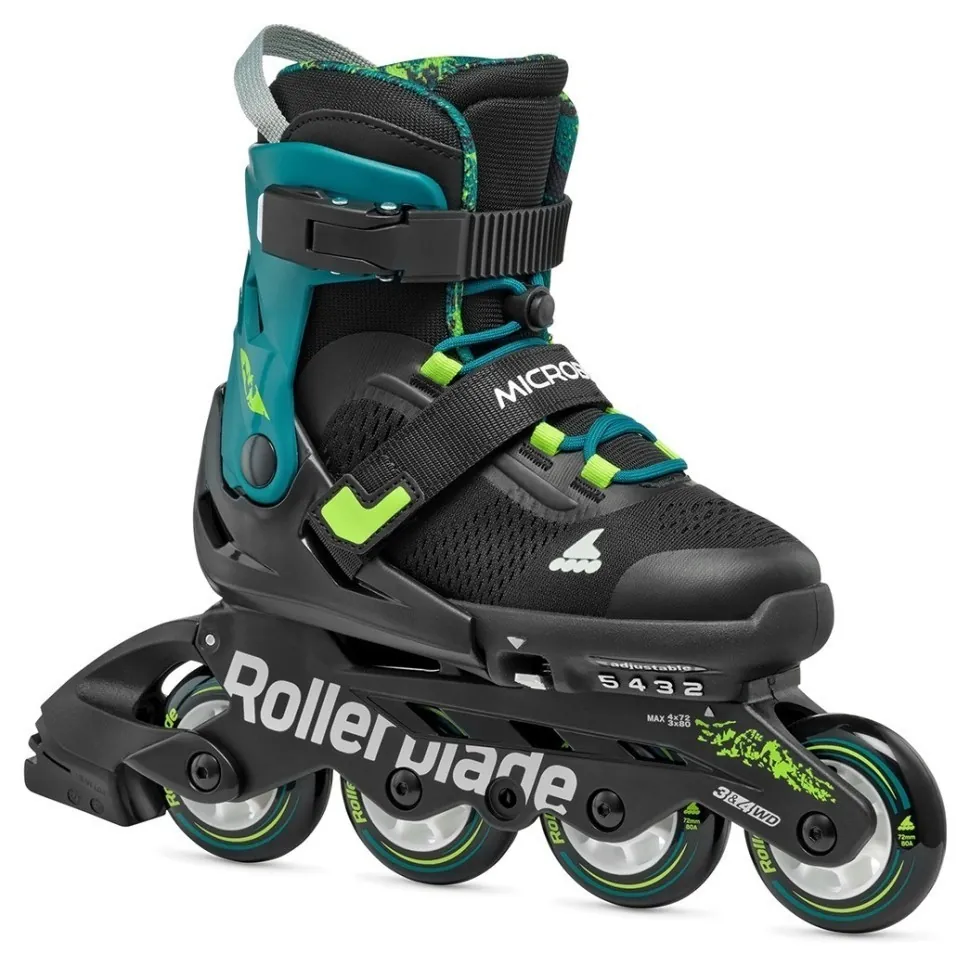 Ролики Rollerblade Microblade XT black-petrol green (тест) (Розмір EU 28–32)