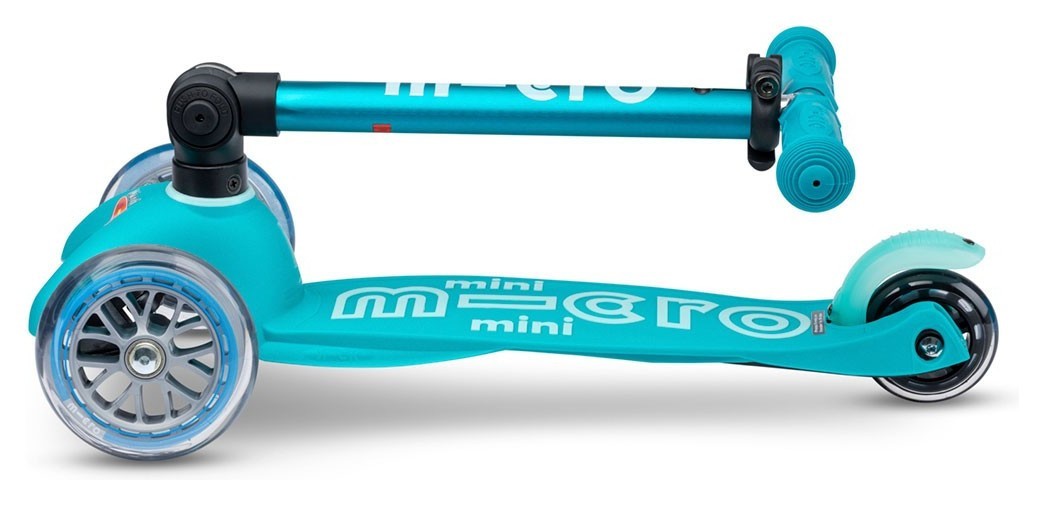 Самокат MICRO серії "Mini Deluxe Foldable" – АКВА (складний, до 50 kg, триколісний), укр, укр