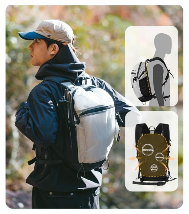 Рюкзак ультралегкий Naturehike CNK2300BB012, 15 л, білий, укр, укр