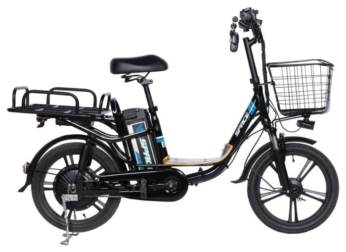 Велосипед з електроприводом 18" AL SPACE eELDORADO (new) DD FR рама-15" 48 B 15 А*г 1000 Вт чорно-синій 2026, укр, укр