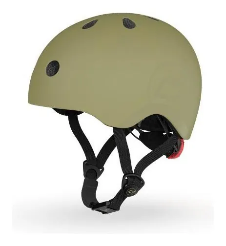 Шолом захисний дитячий Scoot and Ride, оливковий, з ліхтариком, 51-53см (DWT_SR-190605-OLIVE)