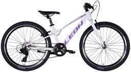 Велосипед AL 24" Leon JUNIOR Vbr CS рама-12" білий з бузковим 2025 Велосипед AL 24" Leon JUNIOR Vbr CS рама-12" білий з бузковим 2025