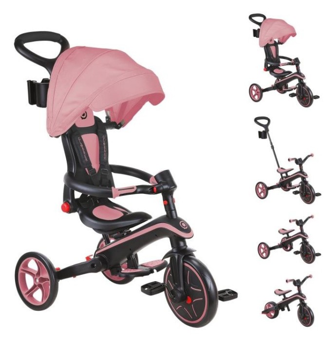 Велосипед дитячий GLOBBER серії EXPLORER TRIKE FOLDABLE 4в1, рожевий, до 20кг, 3 колеса, укр, укр