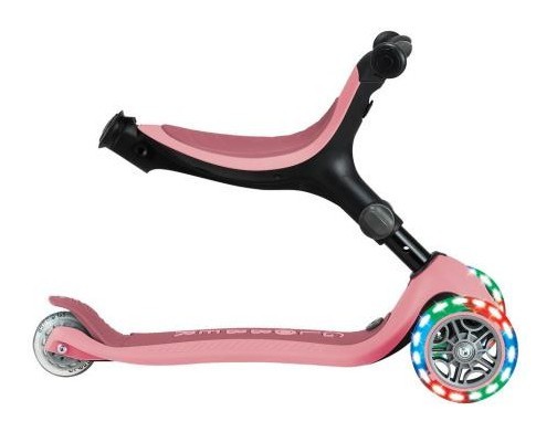 Самокат GLOBBER серії GO UP ACTIVE 360 пастельно-рожевий, до 20/50кг, 1+, колеса світяться