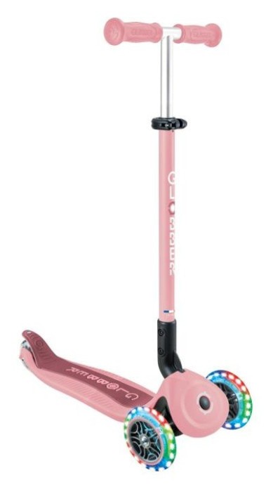 Самокат GLOBBER серії GO UP ACTIVE 360 пастельно-рожевий, до 20/50кг, 1+, колеса світяться