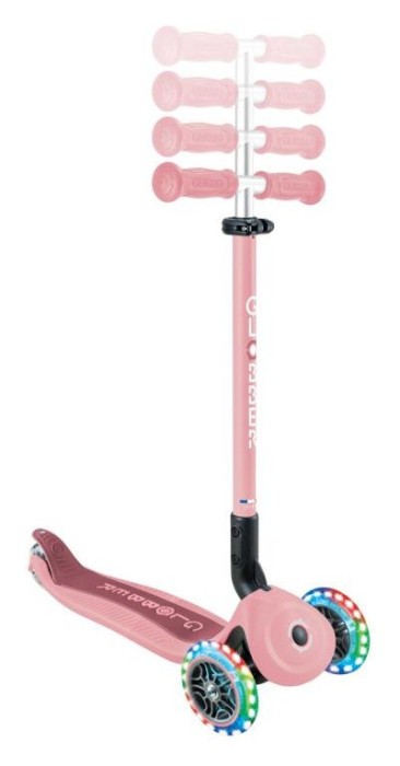 Самокат GLOBBER серії GO UP ACTIVE 360 пастельно-рожевий, до 20/50кг, 1+, колеса світяться