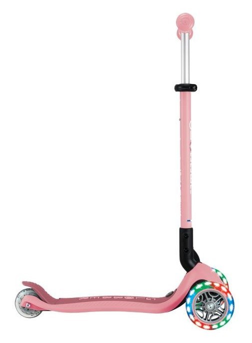 Самокат GLOBBER серії GO UP ACTIVE 360 пастельно-рожевий, до 20/50кг, 1+, колеса світяться, укр, укр
