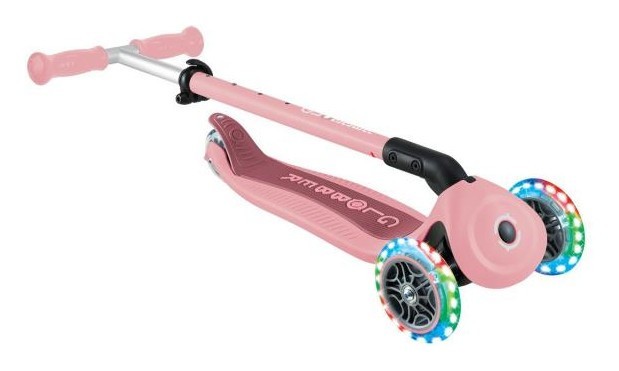 Самокат GLOBBER серії GO UP ACTIVE 360 пастельно-рожевий, до 20/50кг, 1+, колеса світяться, укр, укр