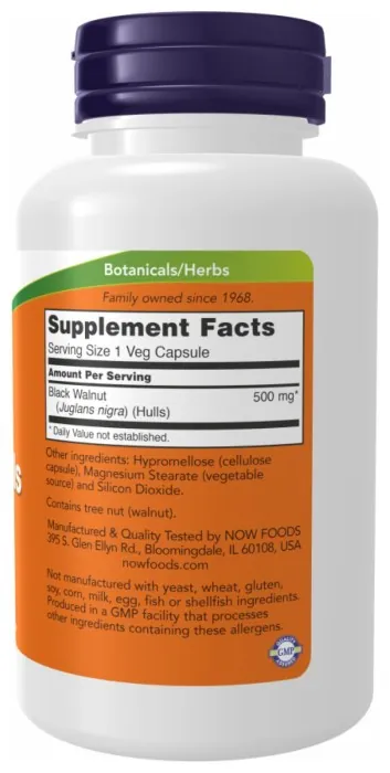 Black Walnut Hulls 500 mg - 100 vcaps