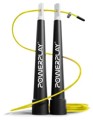 Скакалка швидкісна PowerPlay 4202 Ultra Speed Rope Жовта (2,9m.)