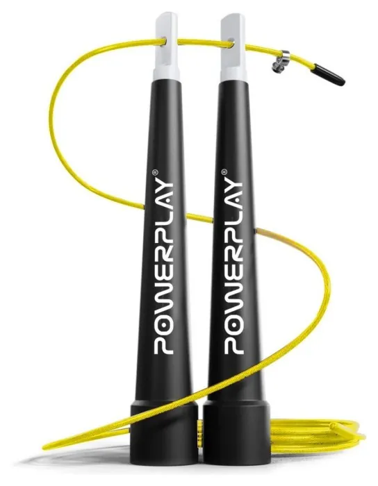 Скакалка швидкісна PowerPlay 4202 Ultra Speed Rope Жовта (2,9m.)