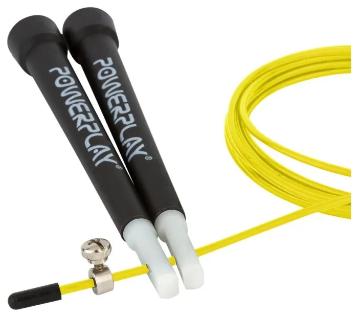 Скакалка швидкісна PowerPlay 4202 Ultra Speed Rope Жовта (2,9m.)