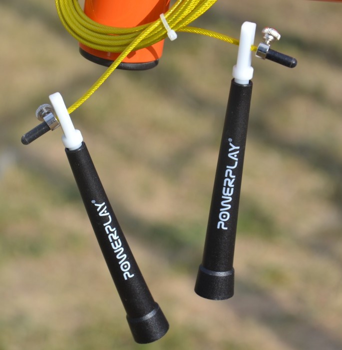 Скакалка швидкісна PowerPlay 4202 Ultra Speed Rope Жовта (2,9m.)