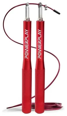 Скакалка швидкісна на підшипниках алюмінієва PowerPlay 4207 Elite Jump Rope Червона (3m.)