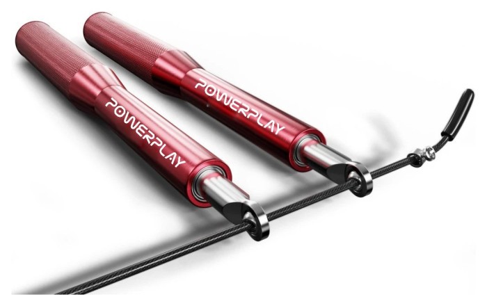 Скакалка швидкісна на підшипниках алюмінієва PowerPlay 4207 Elite Jump Rope Червона (3m.)