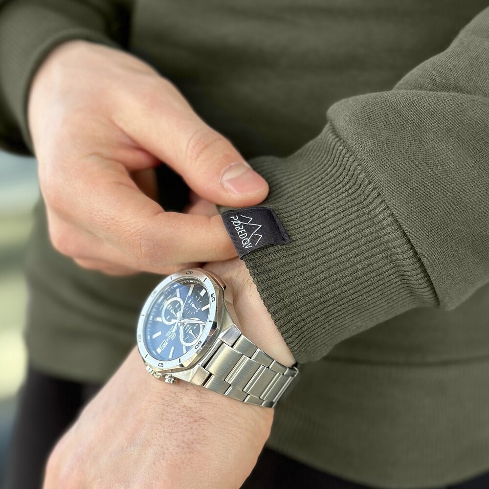 Світшот чоловічий зимовий темний хакі Pobedov 007 ЗИМА