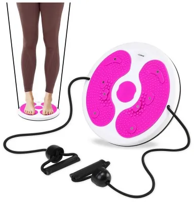 Диск здоров'я для талії Cornix Twisting Waist Disc з еспандерами XR-0447 White/Pink