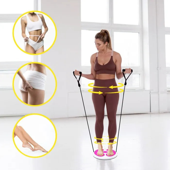 Диск здоров'я для талії Cornix Twisting Waist Disc з еспандерами XR-0447 White/Pink