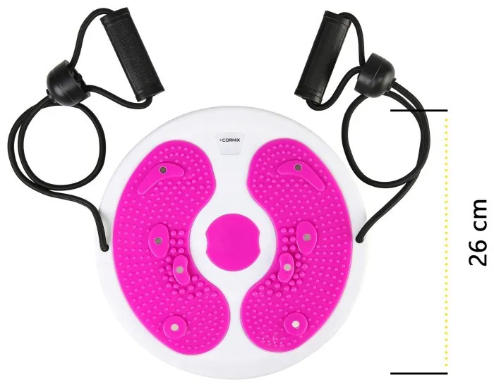 Диск здоров'я для талії Cornix Twisting Waist Disc з еспандерами XR-0447 White/Pink